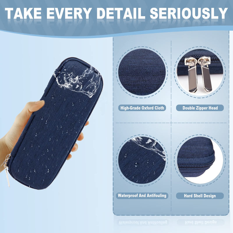 [Australia] - Eva Insulin Bag for Diabetes Medication, Diabetic Travel Bag with 2 Nylon Cool Packs for Insulin Pen, Insulin Syringes, Insulin and Other Diabetic Accessories (Navy Blue) Navy Blue 