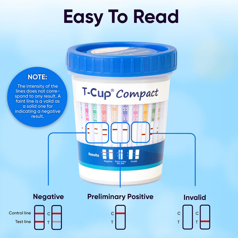 [Australia] - Prime Screen-5 Panel Multi Drug Urine Test Cup (AMP,COC,mAMP/MET,OPI,THC) T-Cup -[5 Pack]-TDOA-254 