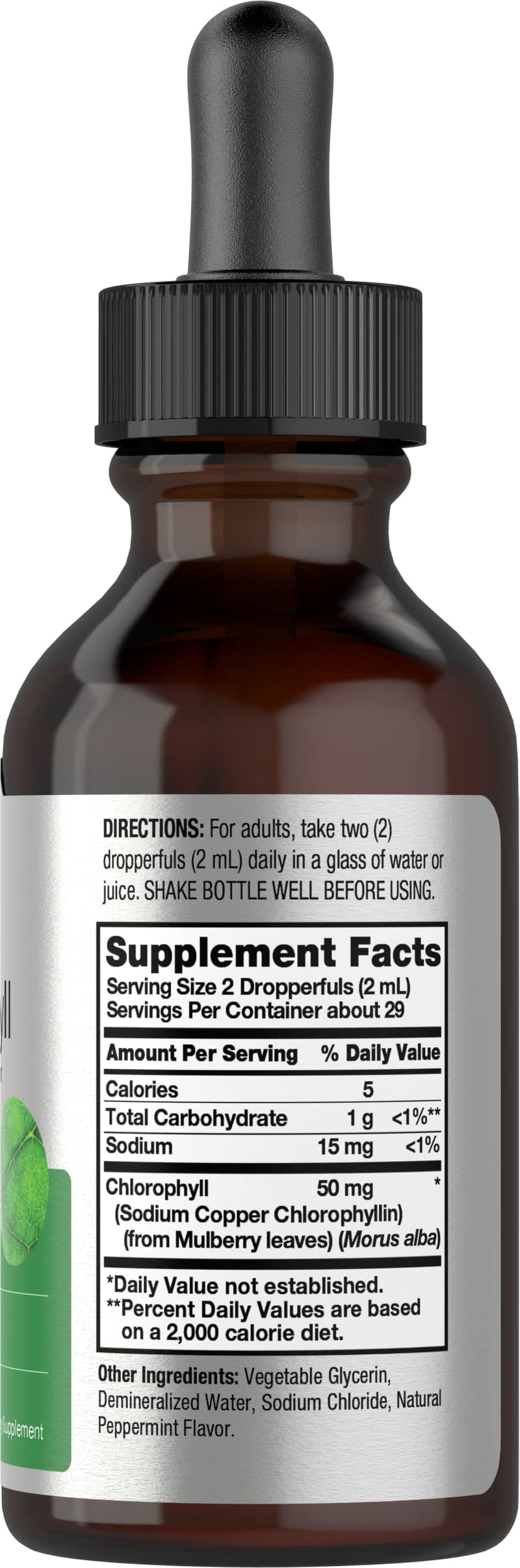 Horbäach Liquid Chlorophyll Drops | 2 oz | Vegan, Non-GMO, and Gluten Free Formula | Natural Peppermint Flavor