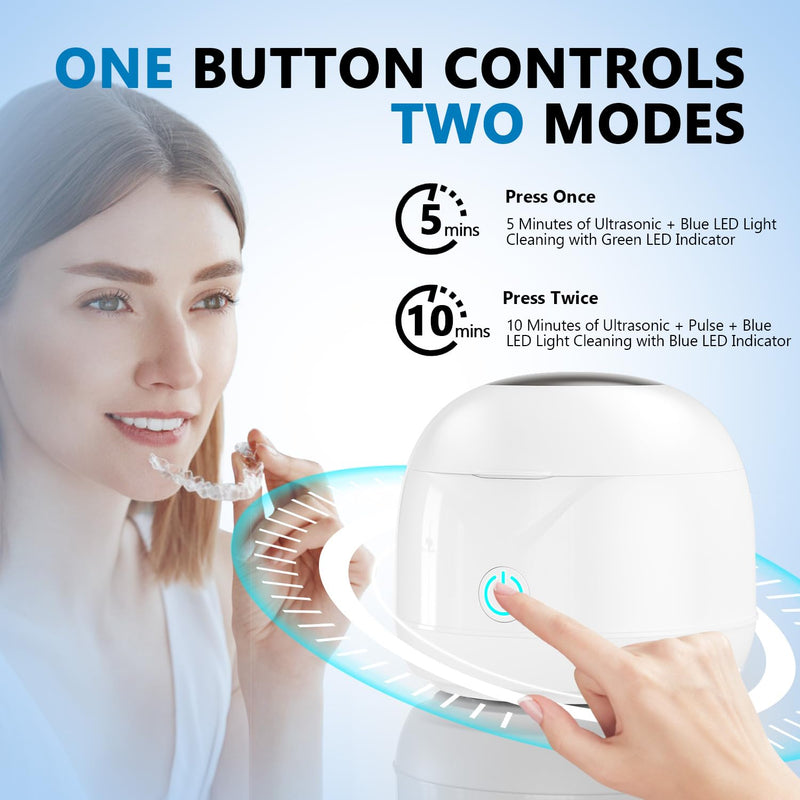 [Australia] - Ultrasonic Retainer Cleaner Machine 45kHz 200ml Portable Ultra Sonic Retainer Cleaner for Dental Retainer Mouth Guards Aligner Night Guard Braces Toothbrush Jewelry 