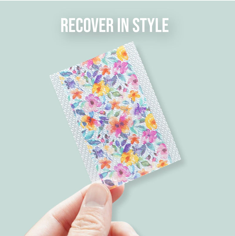 [Australia] - Quitch Silicone Scar Sheets for Surgical Scars, Silicone Scar Tape, C Section Recovery Must Haves, Tummy Tuck Recovery Must Haves, Postpartum Essentials Scar Treatment (Floral) 4x150cm Floral 