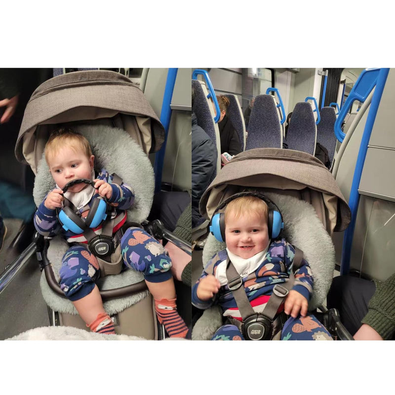 [Australia] - PandaEar Baby Ear Protection Noise Cancelling HeadPhones Ages 0-3 Years | Infant Hearing Protection Earmuffs -Blue Blue 