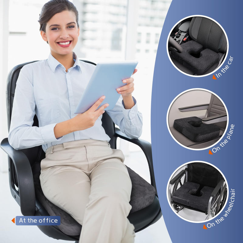 [Australia] - Donut Pillow, Hemorrhoid Pillow for Relieve Tailbone, Sciatica, Hemorrhoid Pain, Ergonomic U-Shaped Cushion with Hollow Zone, Portable Seat Cushion Suitable for Wheelchair, Car Seat, Long Flights 