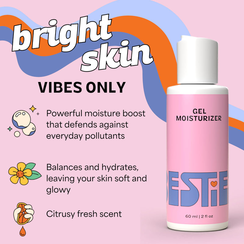 InstaNatural BESTIES Gel Moisturizer: Gentle Skincare for Teens | Moisturizing Face Cream, Vitamin C, Hyaluronic Acid, and Niacinamide, for Hydration & Even Skintone, Simple Skincare for Kids Fresh Citrus Step 4: Moisturizer