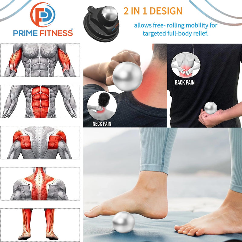 [Australia] - PRIME Fitness Wall Mounted Massage Ball | Cold Therapy | Back Massager | Cryo Stick | Relieve Muscle Pain (360 Massager) 360 Wall Massager 