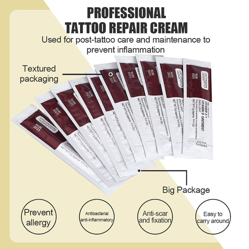 [Australia] - Proamate Tattoo Cream Tattoo Scar Repair Gel, Microblading Aftercare Ointment Vitamin A & D Anti Scar Tattoo Aftercare Cream for Makeup Microblading and Tattoo Healing Supplies (White, 50) White 