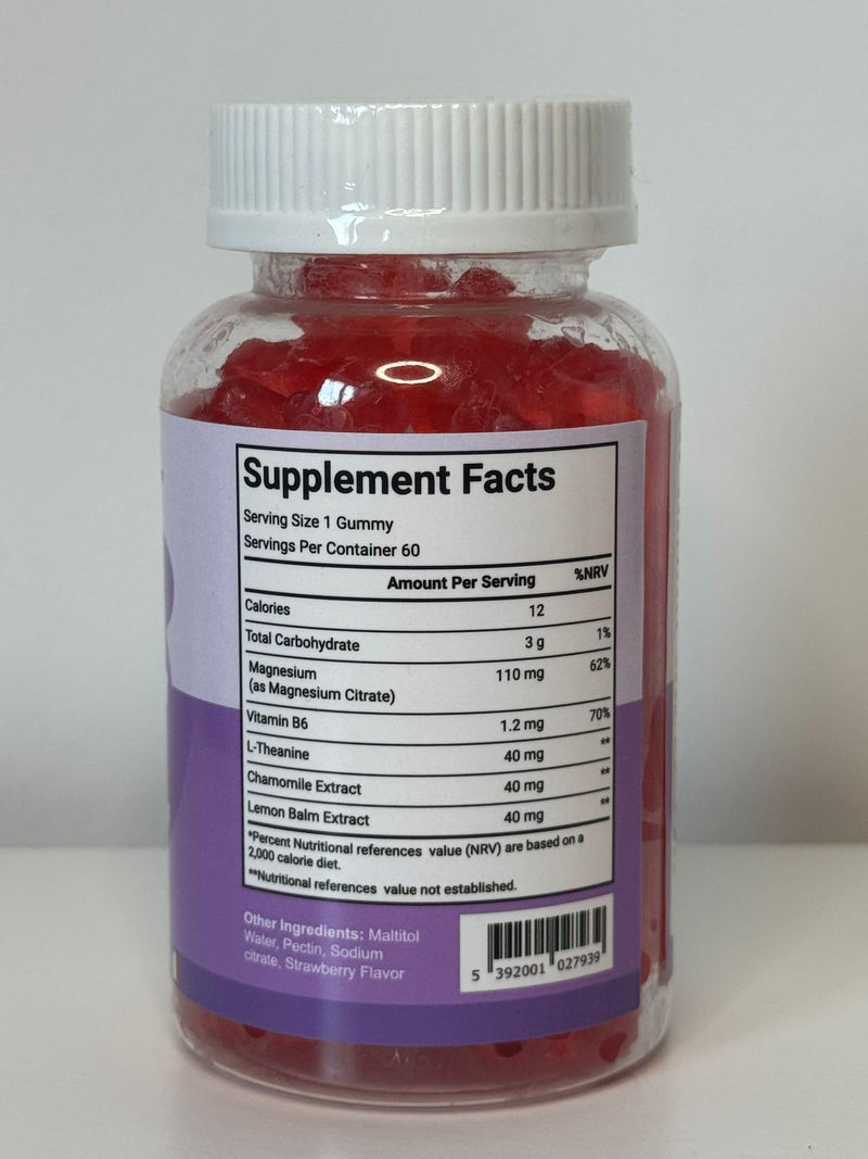 Kids Magnesium Gummies for Calm & Sleep – 2MONTHS–Supply – Sugar-Free Strawberry – Vegan, Gluten-Free, Magnesium Citrate – 60 Gummies –No Melatonin – Irish-Owned, HACCP & GMP Certified– Gaelwell®