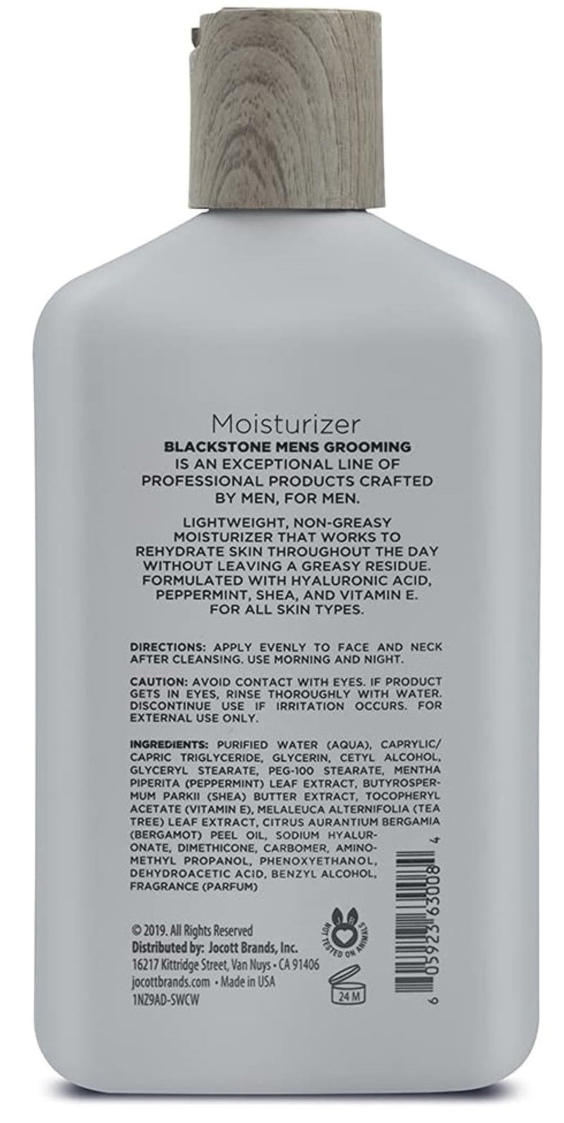 Blackstone Men's Grooming Refresh Facial Moisturizer with Vitamin E, Peppermint & Hyaluronic Acid - Lightweight & Non-Greasy | Restores Dry Skin, Paraben Free - Sandalwood (8 oz, 2 Pack) 8 Ounce (Pack of 2)