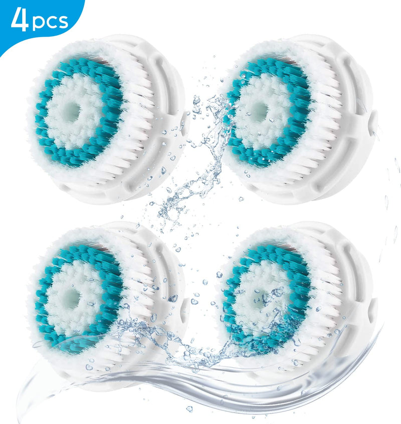 Deep Pore Replacement Brush Heads – Compatible with Clarisonic Mia 1, Mia 2, Mia Fit, Alpha Fit, Smart Profile Uplift – 4 Pack Deep Pore