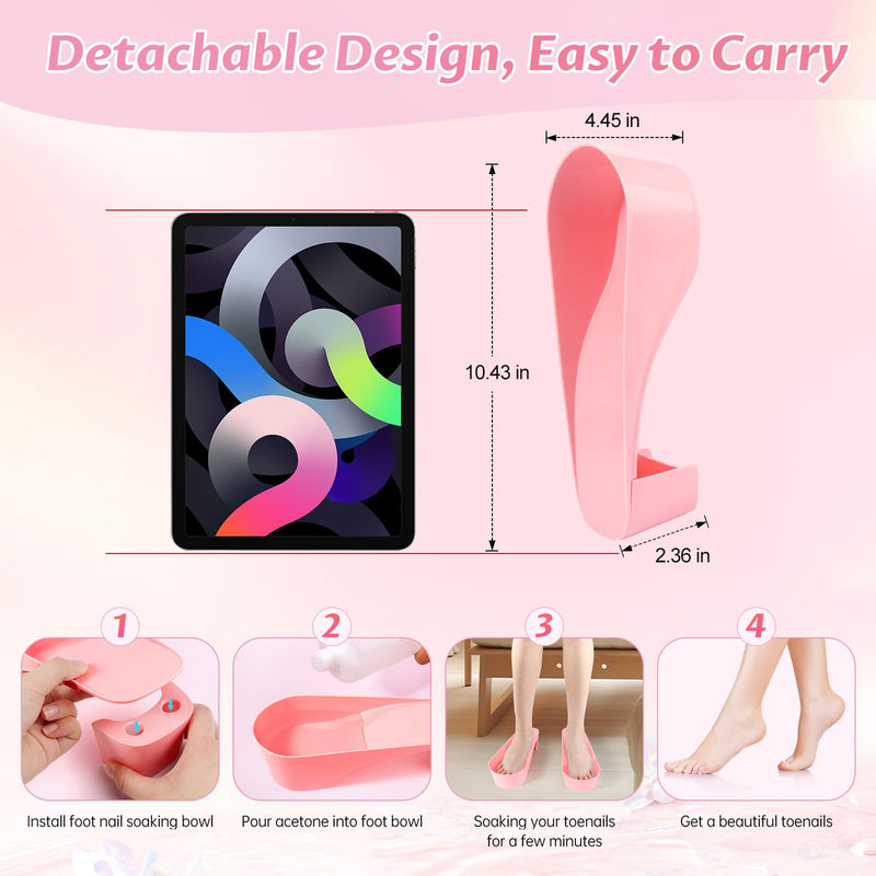Yokilly Toe Nail Soaking Bowl: 2 PCS Shoe Design Toenails Soak Off Bowl | Foot Bath Soak Tub Bowl - Acetone Proof Pedicure Foot Spa Nail Soaker Bowl for Soak Off Dip Powder Gel Polish Remover-Pink 2 Pcs Pink