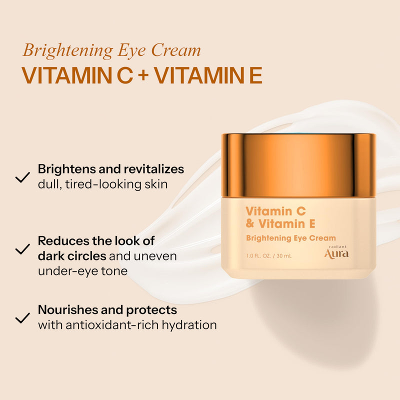 Vitamin C & Vitamin E Under Eye Cream – Anti Aging Treatment For Dark Circles, Puffiness & Fine Lines, Firms And Hydrates Tired Eyes – Dermatologist Tested, Korean Skin Care – Pack of 2 Vitamin C & E (2 Pack)