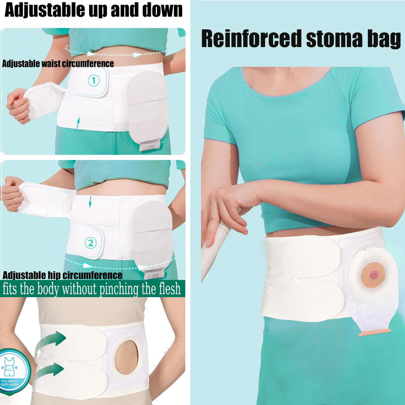 [Australia] - Ostomy Support BeltÔºåAdjustable Prevent Parastomal Hernia Support Belt For Men Women,Colostomy Ileostomy Postoperative Abdominal(White, L (37.4-43.3in)) L (37.4-43.3in) White 