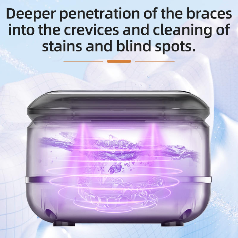 [Australia] - Ultrasonic Retainer Cleaner Machine for Dental Appliances. 2 Cleaning Modes（42khz, 24w，180ml Black,YKL） 