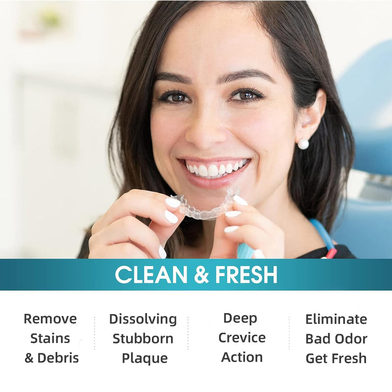 [Australia] - Retainer Cleaner Tablets Invisalign Cleaner Denture Cleaning Tablets,Remove Stains Away,3 Month Nature Supply - Use for Invisible Clear Aligner,Partials Full Dentures,Night Guard,Mouthguard by Y-Kelin Mint 96 Count (Pack of 1) 