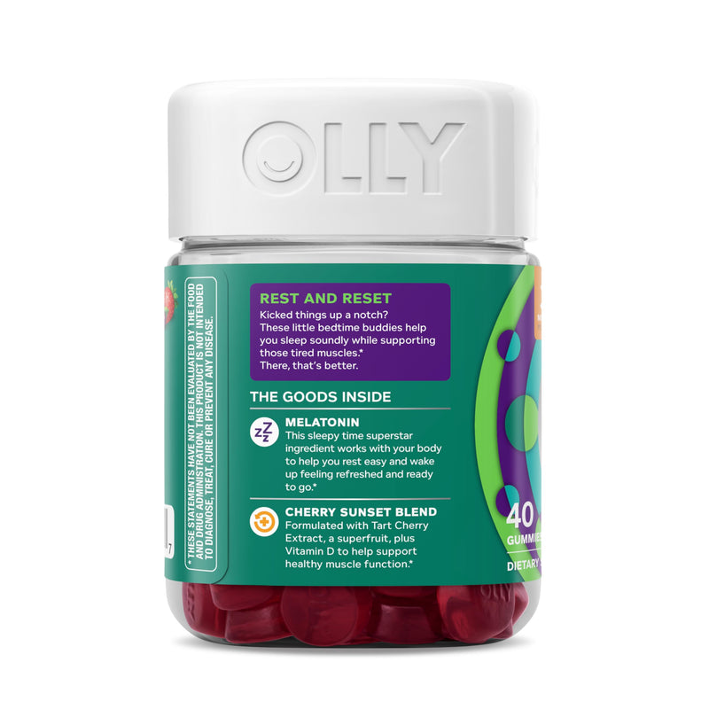OLLY Muscle Recovery Sleep Gummy Supplement, Tart Cherry - 40 Count 40 Count (Pack of 1)