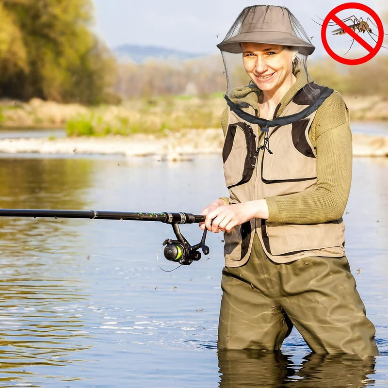 [Australia] - Pack of 2 mosquito net head, mosquito net head hat, mosquito nets for the face, with storage bag, mosquito repellent hat, suitable for outdoor activities and hunting, protection against mosquito bites 