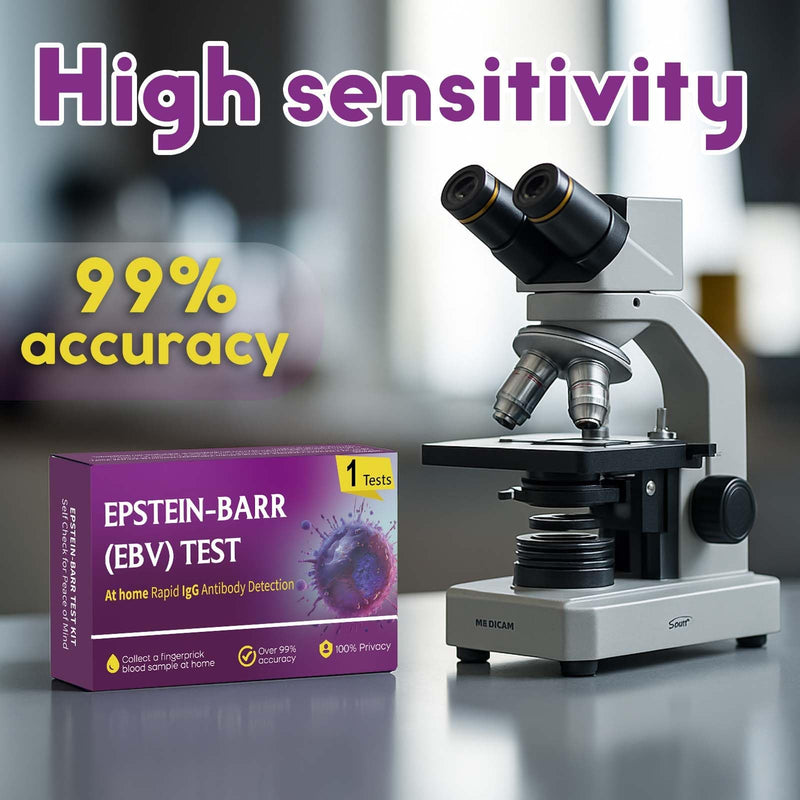 Epstein Barr (EBV) at-Home Test Kit | Detects IgG Response to VCA & EBNA | 15-Minute Rapid Result | Easy Fingerstick Sample