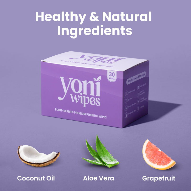 [Australia] - 30 Count Biodegradable & Flushable Feminine Wipes, pH-Balanced, Aloe Vera & Vitamin E, Individually Wrapped for Travel and On-the-Go Use 