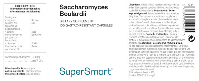 [Australia] - Saccharomyces Boulardii - Supports the restoration of balance in the intestinal flora and helps reduce digestive problems - 20 billion CFU - Vegan - from Supersmart 