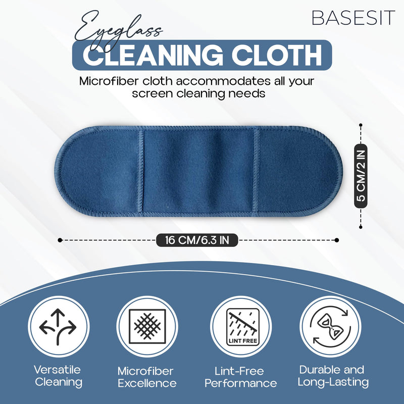 [Australia] - Eyeglass Cleaner 4 Pack, Eyeglass Cleaning Wipes, Lens Cleaner, Anti-Scratch, Screen Cleaning Cloth, Eyeglass Cleaning Cloths, Lens Wipes (Blue/Gray) Blue / Gray 