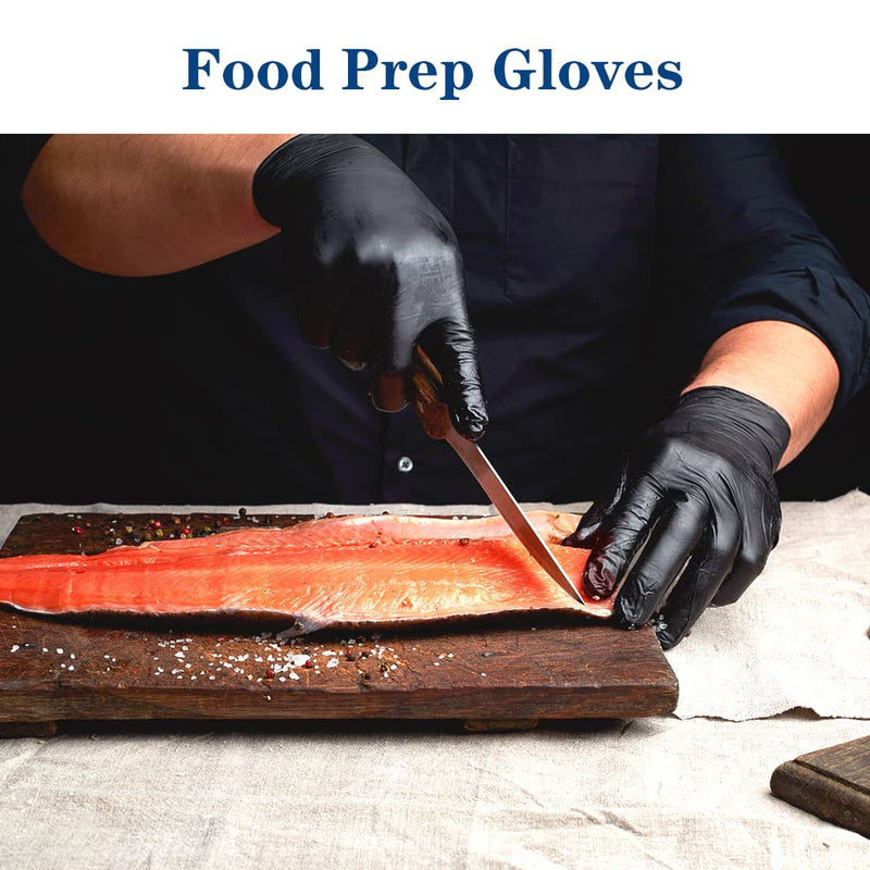 [Australia] - Black Disposable Nitrile Gloves,Latex Free Disposable Gloves 100 PCS,Food Safe Food Prep Cooking Gloves Black Large (Pack of 100) 