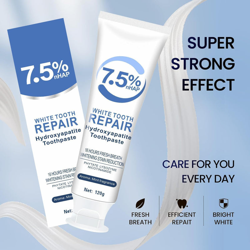 [Australia] - 7.5% Hydroxyapatite Toothpastes for Enamel Protection & Tooth Strengthening, 7.5% Hydroxyapatite Toothpaste White Tooth Repair, Fluoride-Free Formula with Gentle Mint, Fresh Breath (2) 2 