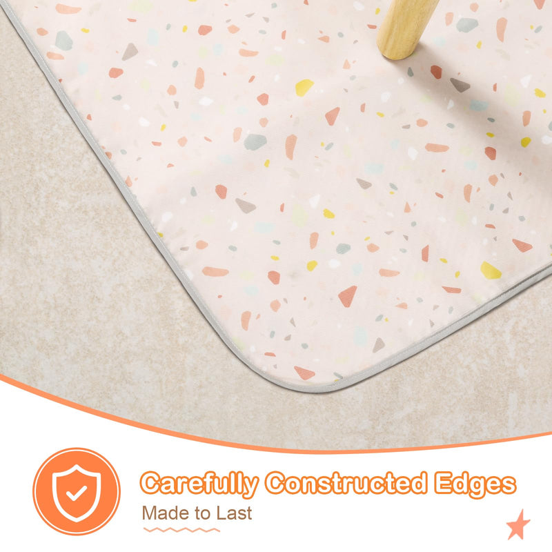[Australia] - Splat Mat for Under High Chair | 51x51 Inch Anti-Slip Baby Splash Mat | Waterproof & Washable Spill Mat for Highchair Floor and Infant Play (Terrazzo Treasure) Terrazzo Treasure 