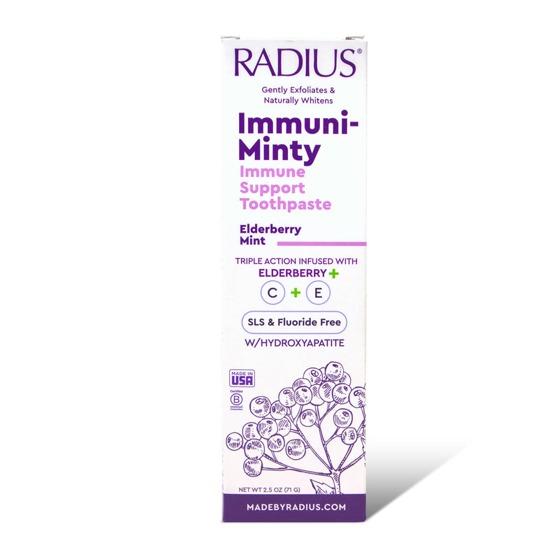 RADIUS ImmuniMinty Immune Support Toothpaste 2.5 Oz - Elderberry Mint - Pack of 3 2.5 Ounce (Pack of 3)