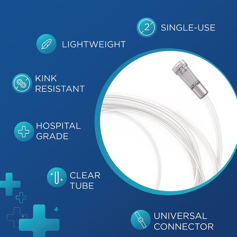 [Australia] - 7 Foot Oxygen Nasal Cannula - 5 Pack Nasal Cannulas for Oxygen - Standard kink Resistant Lightweight Oxygen Tubing Cannula Standard 5 Pack 