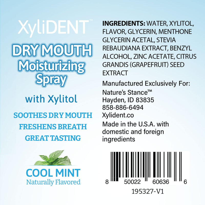 [Australia] - Nature's Stance XyliDENT Xylitol Dry Mouth Spray - Stimulates Saliva, Freshens Breath, Reduces Acid Production, Fast Acting Extended Relief, 2 Ounce (Cool Mint) Cool Mint 2 Fl Oz (Pack of 1) 