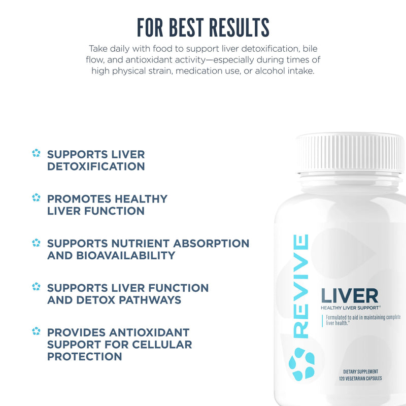 [Australia] - Revive MD Natural Liver Cleanse, Detox, & Repair Pills, Liver Health Support Formula - Milk Thistle Liver Defense Supplement - Inflammation Reducer & Promotes Healthy Liver Function - 120 Capsules 