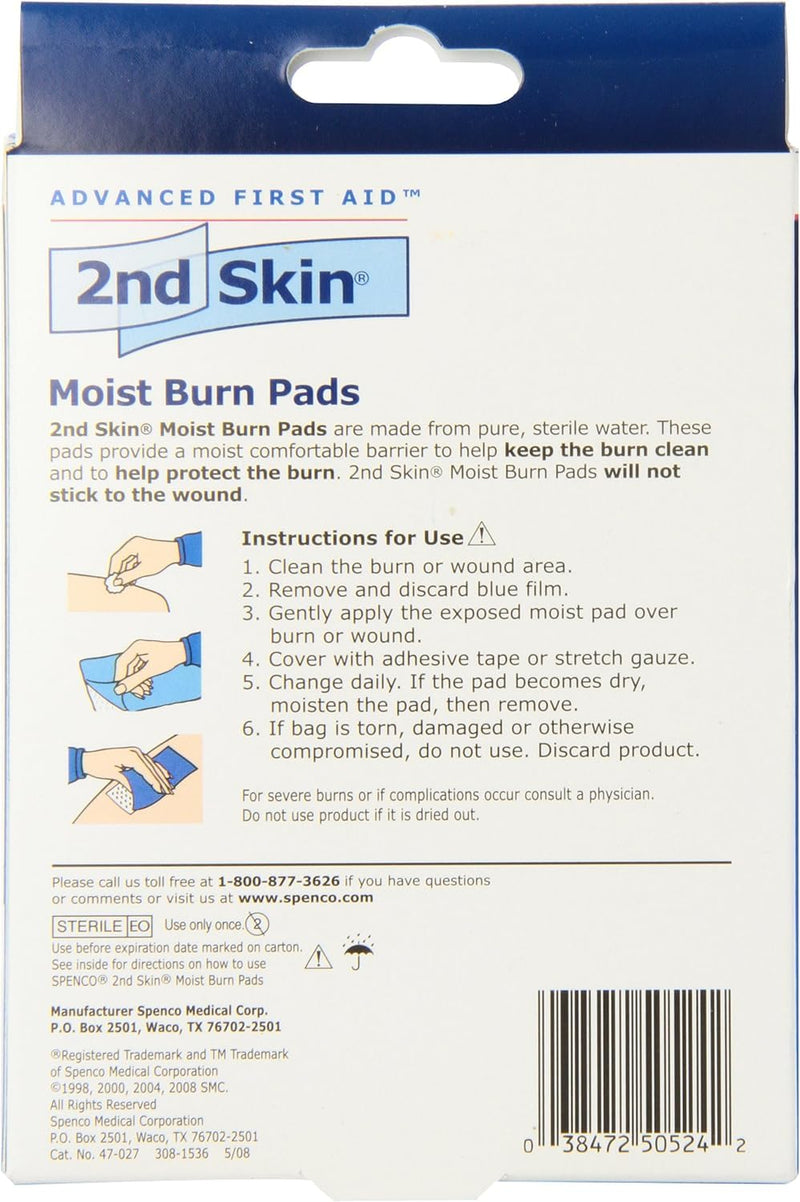 2nd Skin Moist Burn Pads 3 Inches X 4 Inches 3 Each (Pack of 4)