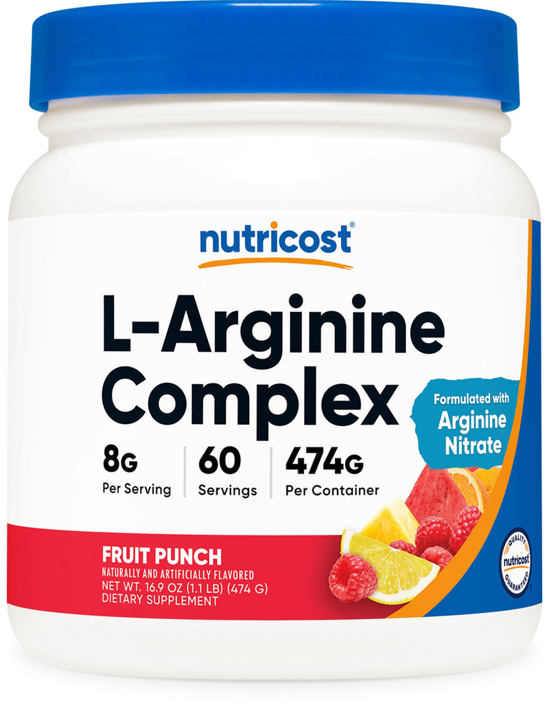 [Australia] - Nutricost L-Arginine Complex (Fruit Punch, 60 Servings) - Gluten Free, Non-GMO Fruit Punch 