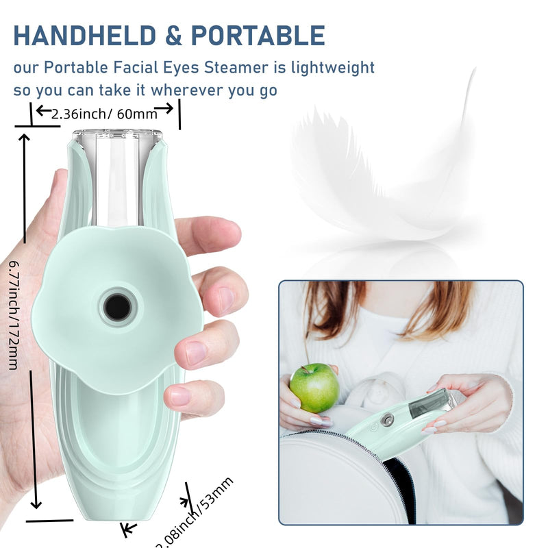 [Australia] - Facial Steamer and Eyes spa 2in 1. Mini Portable Professional hot Facial Steamer for Facial Deep Cleaning，The LADY RIGHT Handheld Ionic face steam, Unclogs Pores Soothing for Eye Fatigue and Dryness 