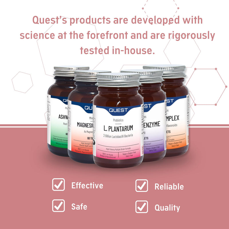 Quest Tum Biotix Gut Health Probiotics Supplements & Balance Gut Flora. 2 Billion CFU Helps Restore Gut Friendly Bacteria. Vegan Multi Strain Probiotic Digestive Supplement (30 Capsules) 30 count (Pack of 1)