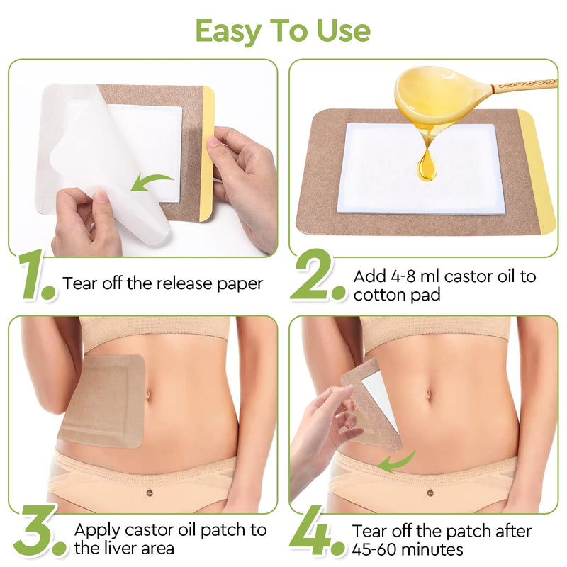 [Australia] - 20pcs Castor Oil Pack Wrap, Disposable Castor Oil Pack Self-Adhesive, 7.9"x5.5", No Leakage, No Wash, Portable (Oil Not Included) 1 Count (Pack of 20) 
