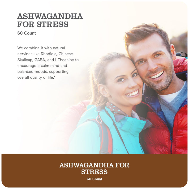 [Australia] - NatureWise Ashwagandha for Stress - With KSM-66 Ashwagandha Extract + GABA + L-Theanine + Rhodiola Rosea - Herbal Stress Support Supplement - Vegan, Non-GMO, Gluten-Free - 60 Capsules[1-Month Supply] 