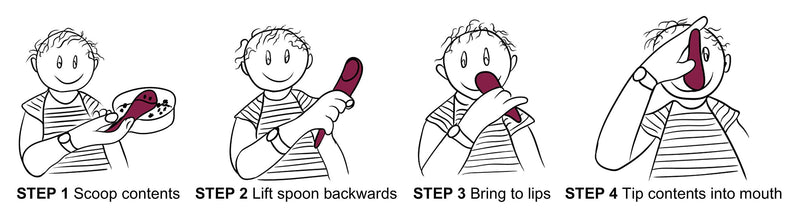 Mini S'up Spoon - Assistive Eating Cutlery/Utensil for People who Have Shaky Hands or who are Messy Eaters. Ideal for Children and Those with Small Mouths. (Red)