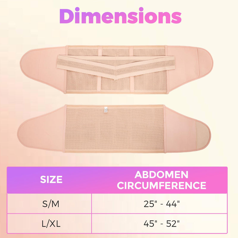 Shrink Smart Postpartum Belt - Belly Support Recovery Wrap - Postpartum Belly Band, Slimming Girdle, Body & Waist Shapewear, Post Surgery Pregnancy Support Band (Beige, Large/X-Large) Large-X-Large Beige