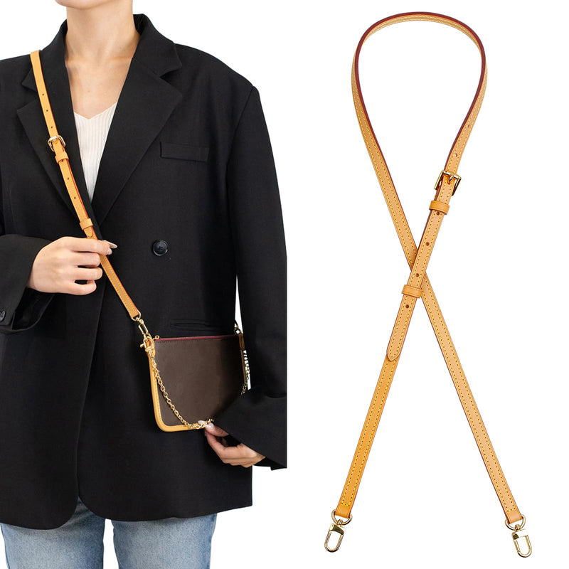 jiesinlov Vachetta Leather Bag Strap Replacement Adjustable 39.4-47.2inches,Purse Shoulder Straps Crossbody for Handbag (Beeswax-Width:0.43in) W:0.43in Adjustable Beeswax-width:0.43in