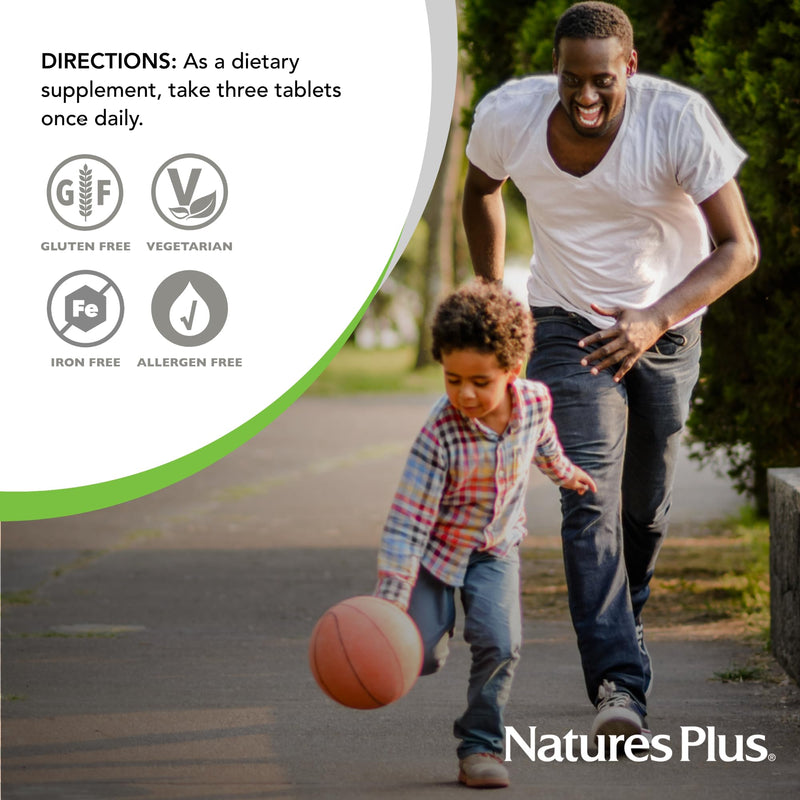 NaturesPlus Source of Life No Iron - 90 Tablets - Multivitamin & Mineral Supplement with Vitamin D3 - Supports Natural Energy & Well-Being - Gluten Free, Vegetarian - 30 Servings 90 Count (Pack of 1)