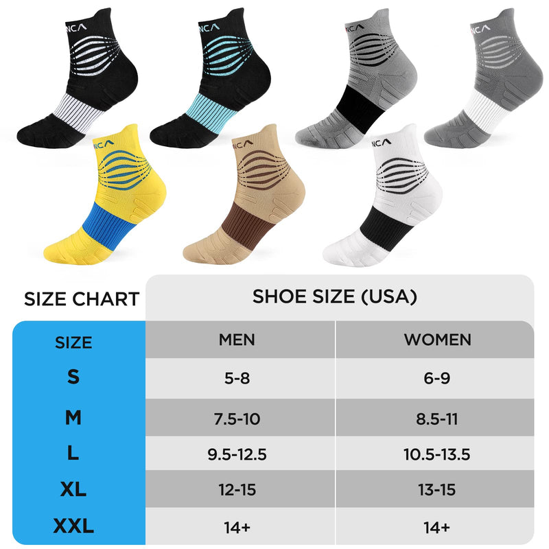 [Australia] - NEENCA Medical Compression Socks for Women & Men Circulation‚Äî2 Pairs, Ankle Compression Stockings for Pain Relief, Plantar Fasciitis, Swelling, Running, Nurses, Travel, Pregnancy, Flying. 20-30 mmHg Large Gray Black - 2 Pairs 
