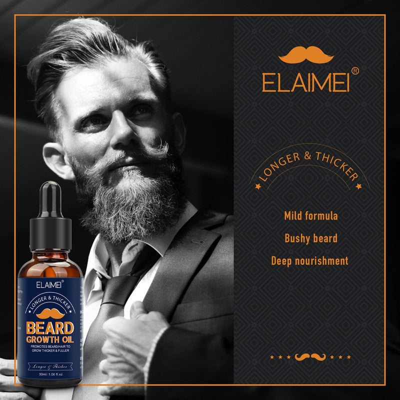 [Australia] - JSBNQRMZ Beard Growth Set, 0.5 mm Dermaroller for Beard Growth, Beard Roller for Hair Growth for Men and Fathers, Care Tool, Stimulates Beard, Mustache and Hair Growth 