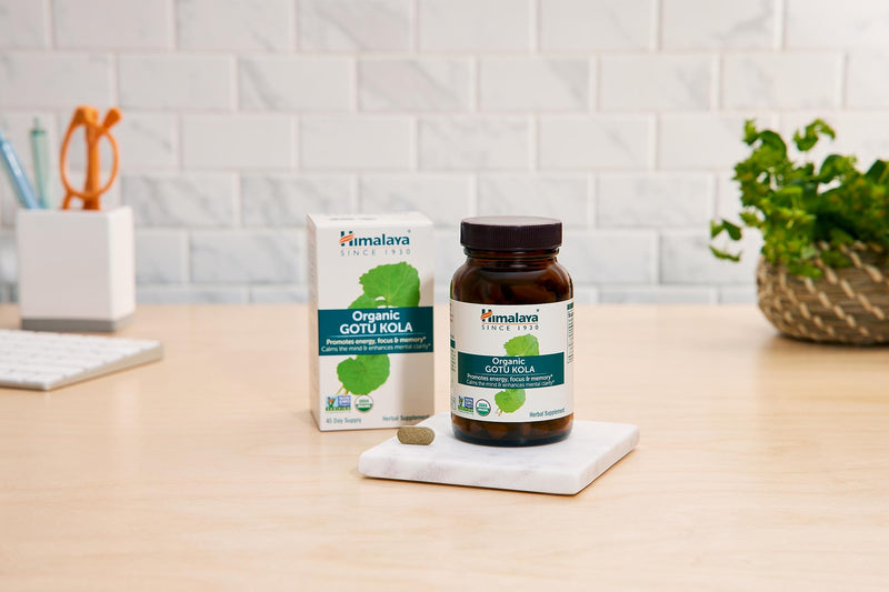 [Australia] - Himalaya Organic Gotu Kola, 45 Day Supply - Herbal Nootropic Supplement with Adaptogens for Energy, Focus, Memory, and Calming Relaxation - Vegan, Non-GMO, Gluten Free, 650 mg, 90 Caplets 