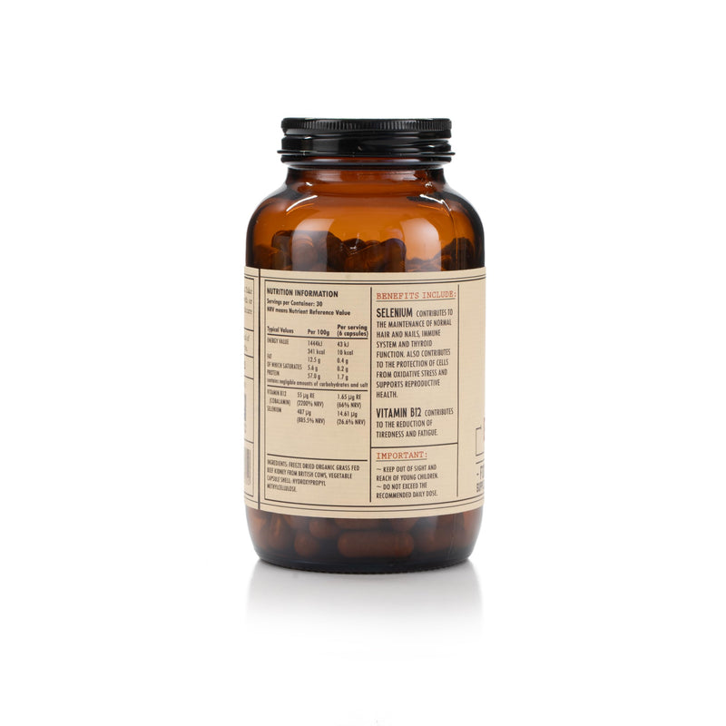 Hirsch Organic UK Grass Fed Beef Kidney Supplement - Soil Association Certified 100% Organic and Glyphosate Free & Vitamin & Mineral 3rd Party Tested