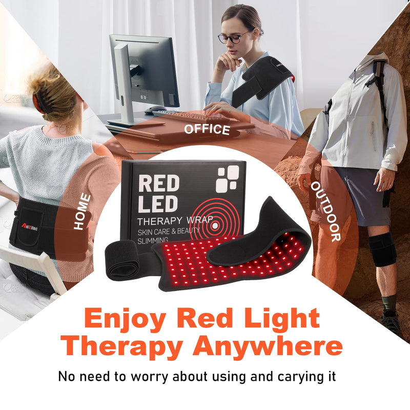 Red Light Therapy Belt for Body-660nm & 850nm Infrared Light Therapy Wrap, 3-in-1 Chip 120 LEDs Bead Adjustable Pad for Body, Home Use with Controller