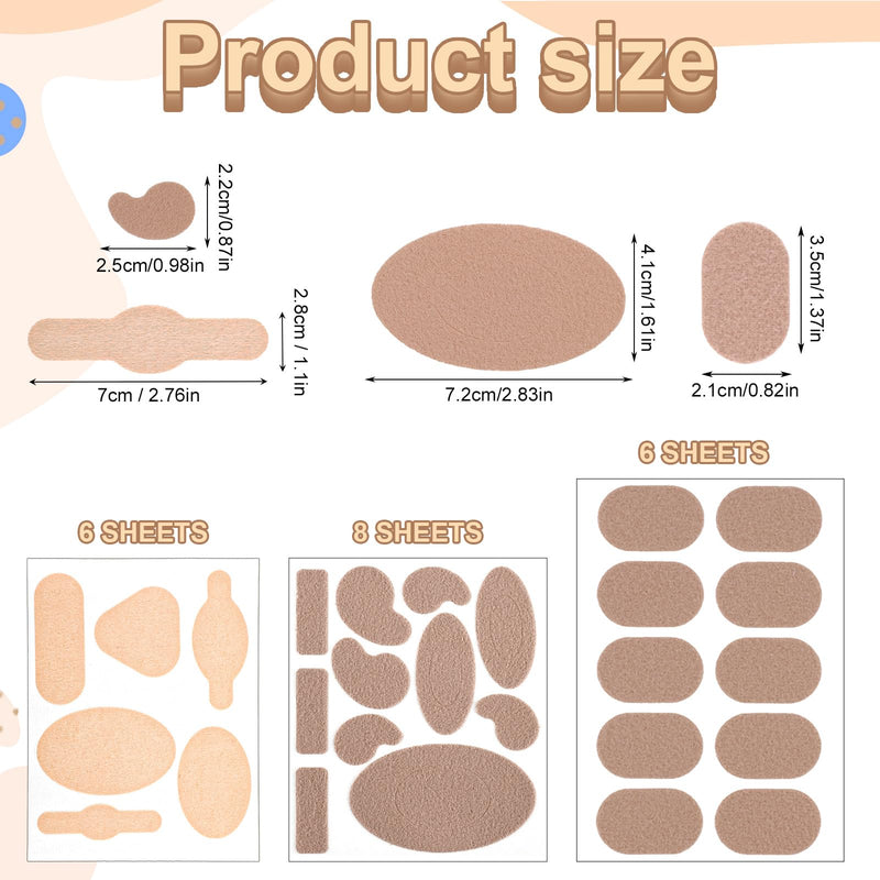 [Australia] - Pack of 20 moleskin adhesive pads, mix of different shapes, moleskin adhesive tape, moleskin plaster, moleskin sticker, foot protection, moleskine padding for feet, toes, fingers, shoes 