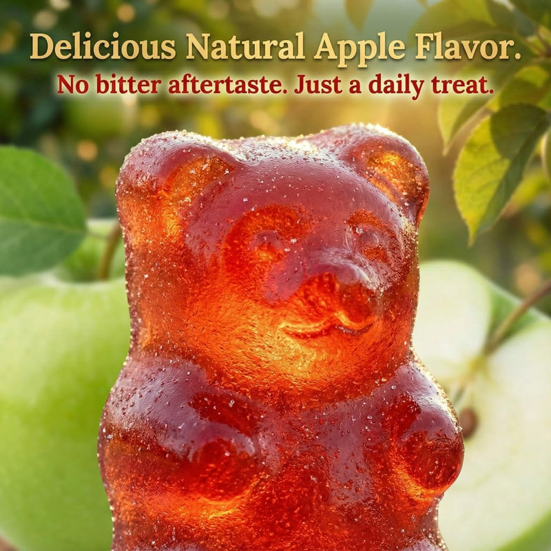 Saffron Flavoured Gummies with Lemon Balm & Rhodiola – Soft Supplement Fruit Gummies – Apple Flavour – Vegetarian – 60 Gummies