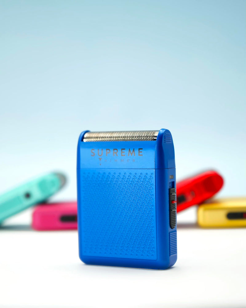 Supreme Trimmer Solo Single Foil Shaver for Pocket | 150 Min Runtime Cordless use, Powerful USB-C Mini Travel Razor for Professional & Home use | STF101 Blue