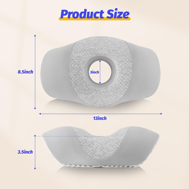 [Australia] - Ear Piercing Pillow for Side Sleepers with Ear Hole for CNH, Ear Pain Relief and Pressure Sores, Memory Foam Contoured Design Side Sleeping Pillow, Breathable Cotton Blend(Charcoal Grey) 